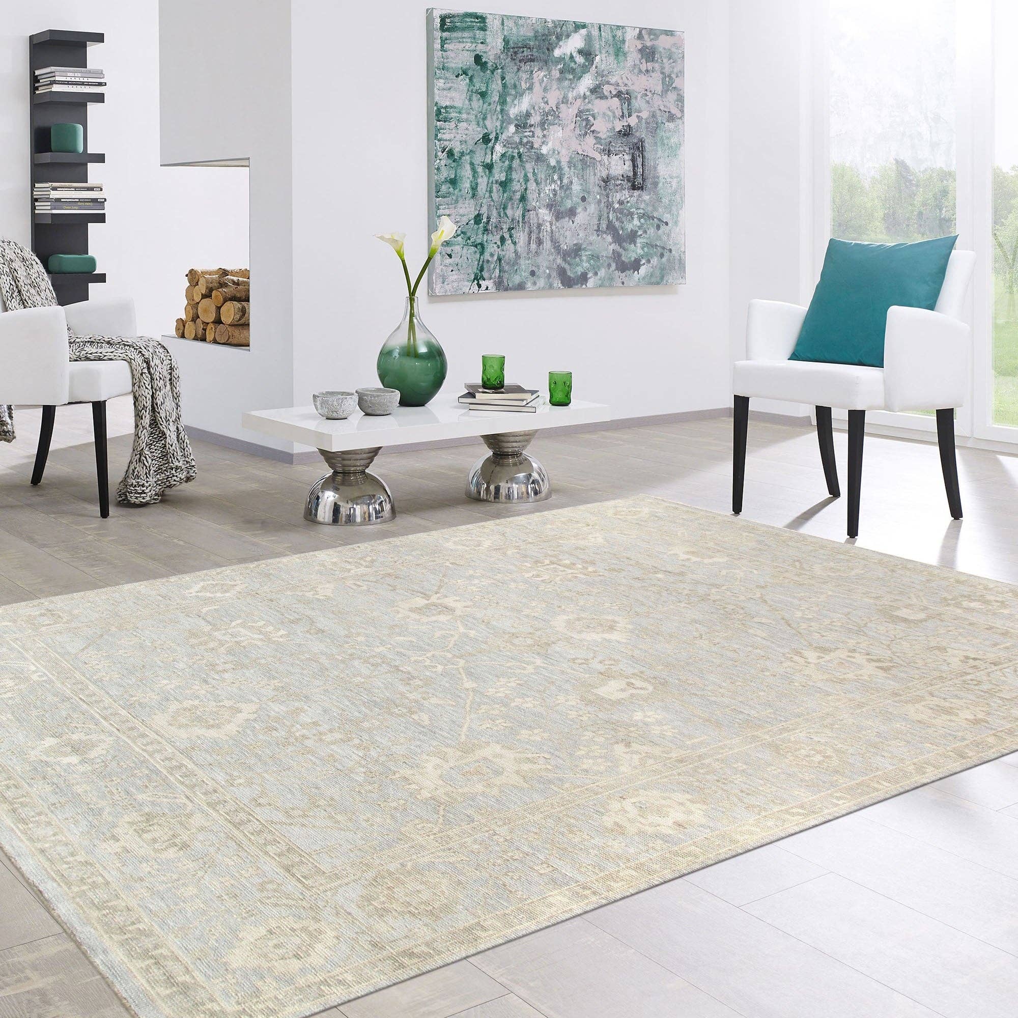 Canvello - Wholesale Area Rug - Oushak Hand-Knotted Area Rug, Light Blue2
