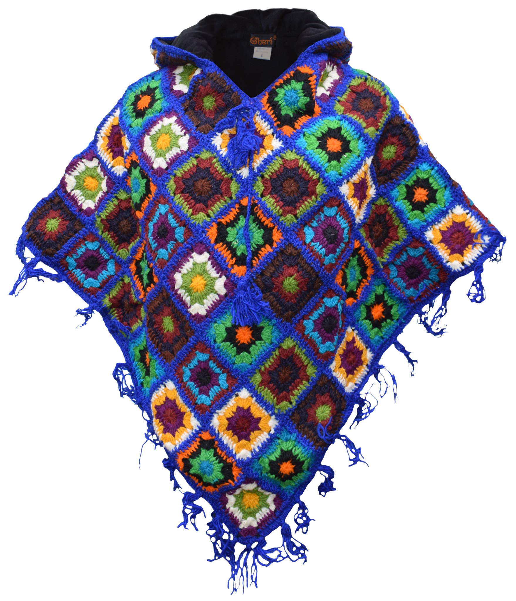 Gheri – wholesale Poncho – Women's – Crochet Fleece Lined Wool Poncho2
