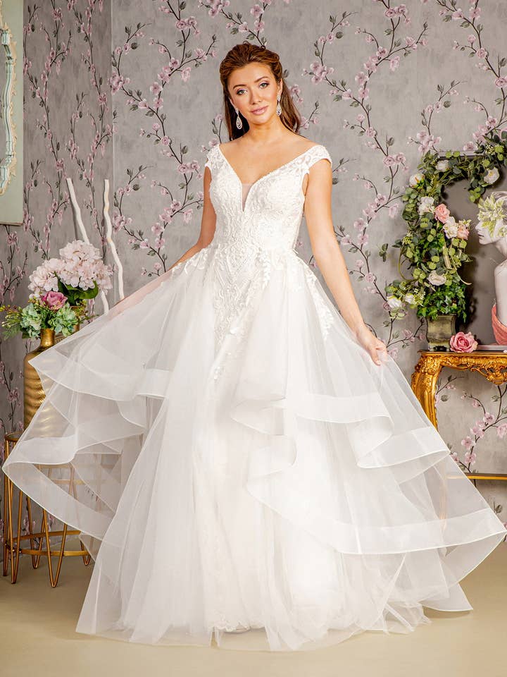 Bead Lace Mermaid Wedding Gown w/ Detachable Waist Layered D for wholesale by Tux-USA®