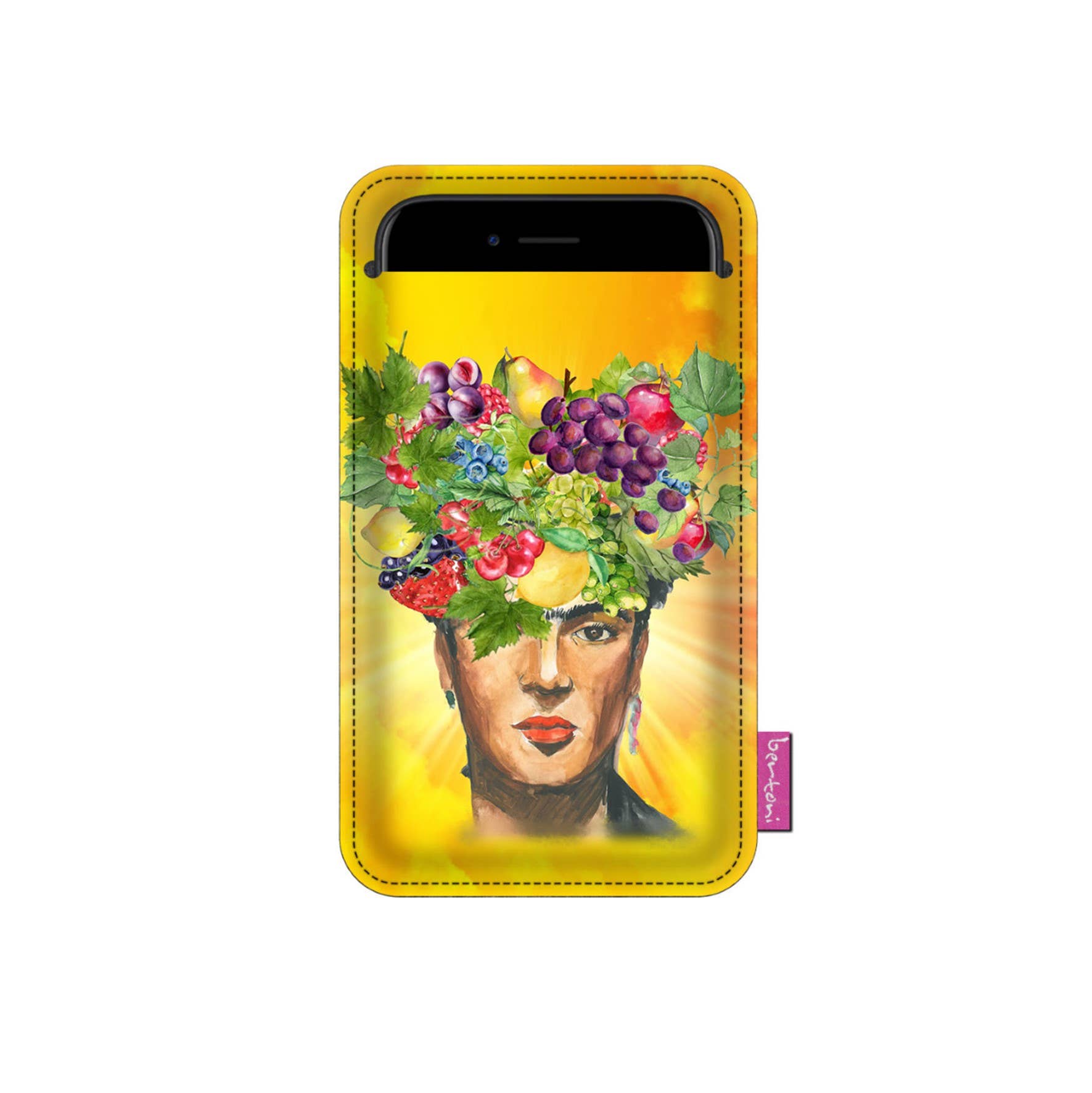 IngrossoBertoni by INCI Srl - Wholesale Phone Case - Women's - Bertoni Frutta Anthracite Felt Smartphone Case