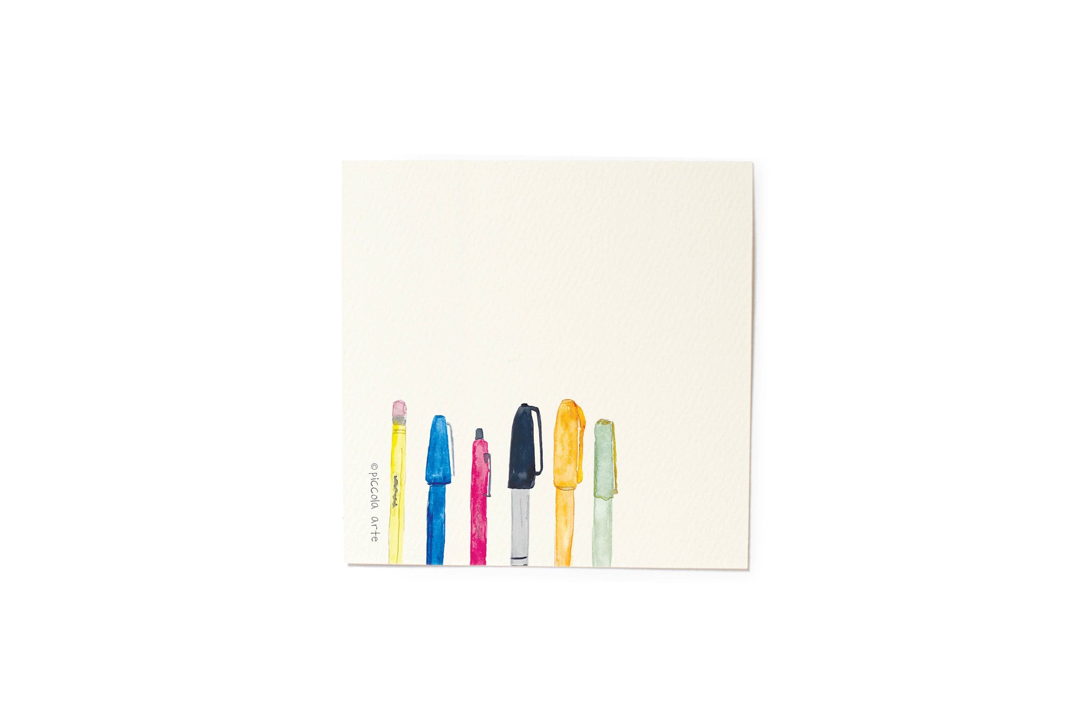 Piccola Arte - Wholesale Stationery/Notecard Set - Mini Stationery Set - Pens and Pencils1