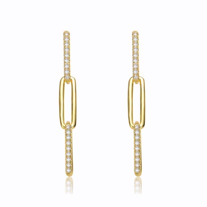 Cubic Zirconia Triple Avlång Oval Kabelkedjedroppörhängen för wholesale av Rachel Glauber