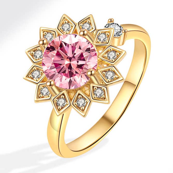 Anello Antistress con Girasole Delicato in Rame Massiccio per la vendita all'ingrosso da parte di Perimade & Co. LLC