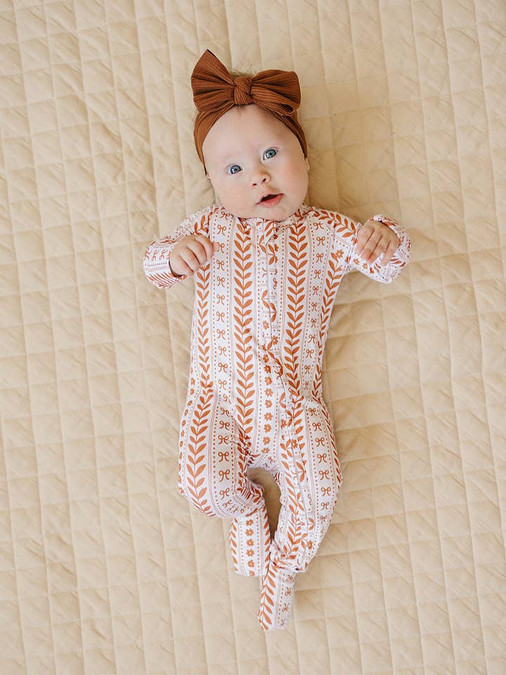 Bamboo Zip Romper | Boho Daisy for wholesale by Lucky Panda Kids