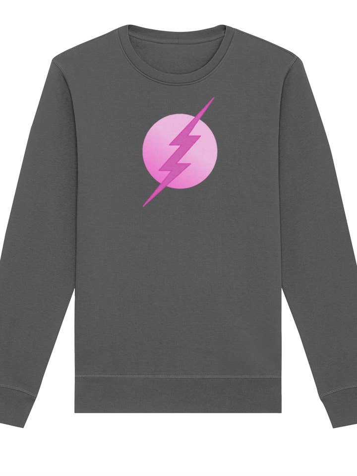 Pink Superhero Økologisk Sweatshirt for engroshandel hos Unapologaytic