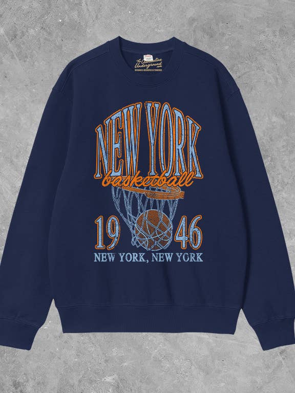 90's Vintage New York Basketball Boxy Cotton Sweatshirt for wholesale by The Clandestine Underground