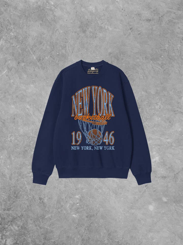 90's Vintage New York Basketball Boxy Cotton Sweatshirt for wholesale by The Clandestine Underground