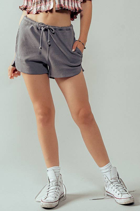 Urban Daizy - Vente Short – femme - Short dauphin en coton texturé avec taille élastique, cordon de serrage et poches3