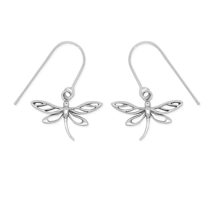Boucles d'oreilles pendantes libellule contourée (EDA 2719) pour la vente par Boma Jewelry