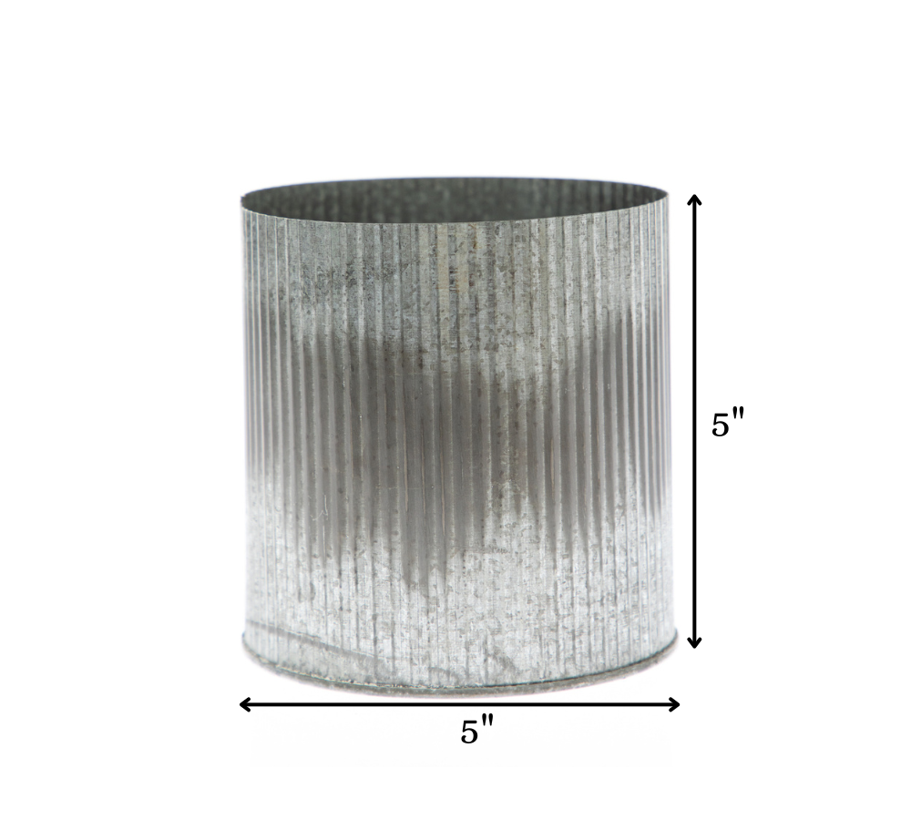 UNIMIX FLORAL – wholesale Vase – Tin Galvanized Pot Wedding, Event & Everyday 5"x5"1