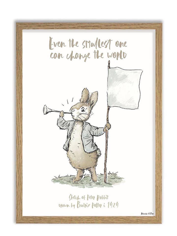 Peter Rabbit – Change the World A4 poster for wholesale by Mouse and Pen Illustration ApS