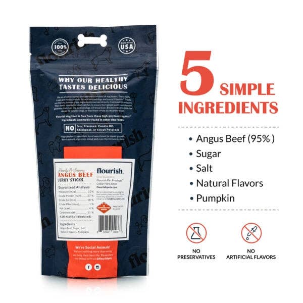 Furvor - Wholesale Pet Treats - Dog - Angus Beef Jerky Sticks .5 lb1