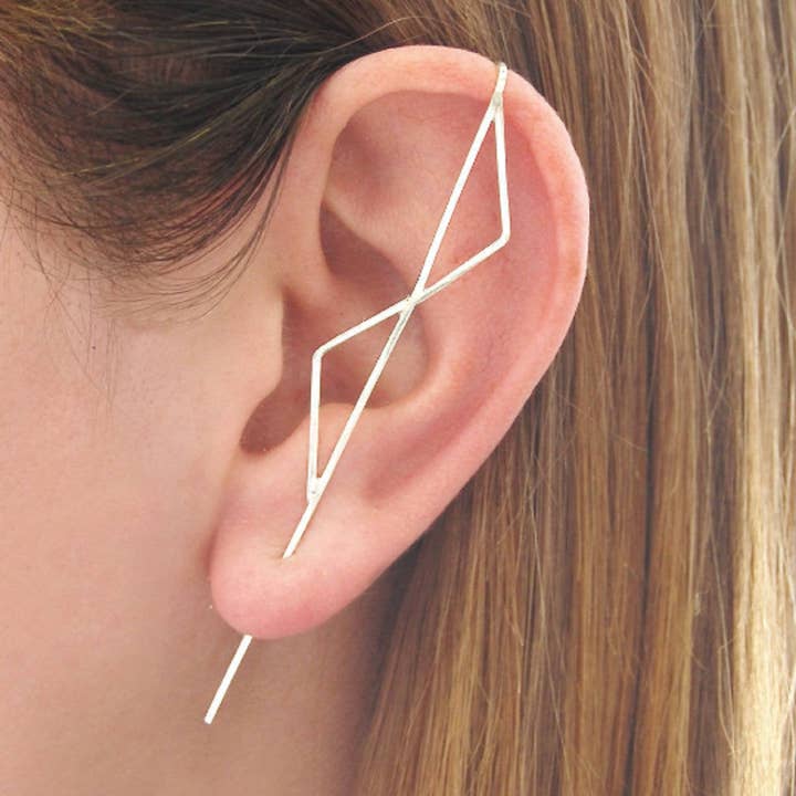 Otis Jaxon London - Venta al por mayor Pendientes colgantes - Aretes largos de plata con forma de