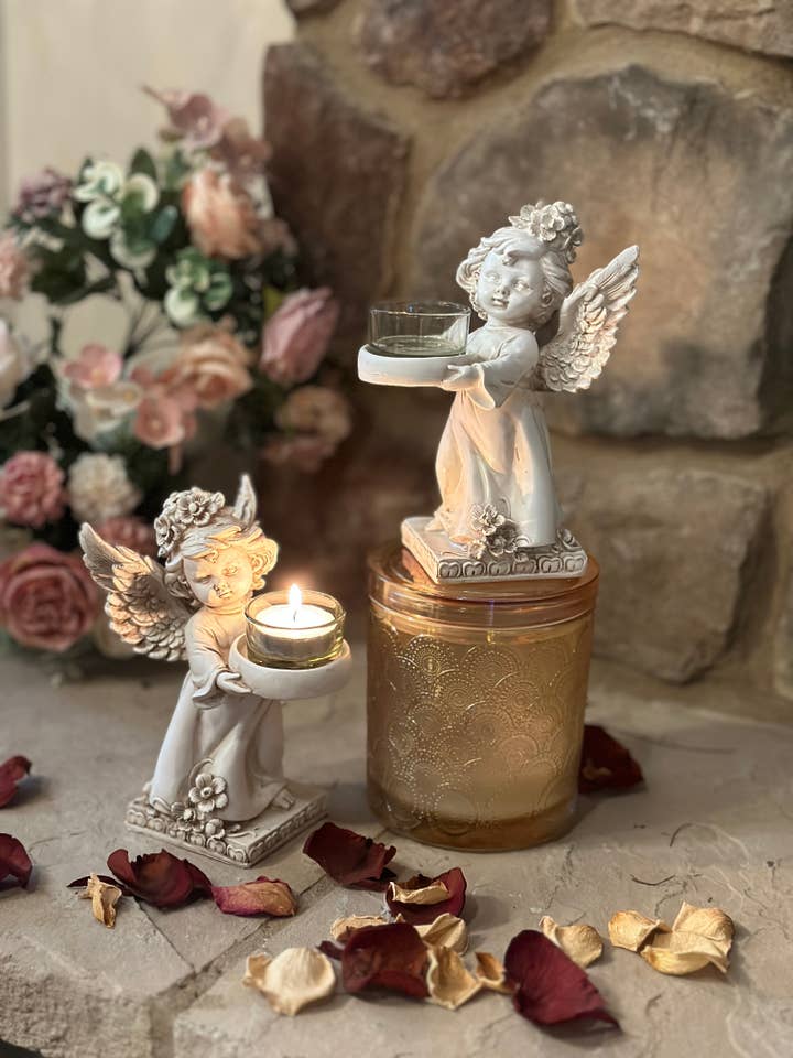 Angel Tea Light Candle Holder for wholesale by Vagabond Vintage