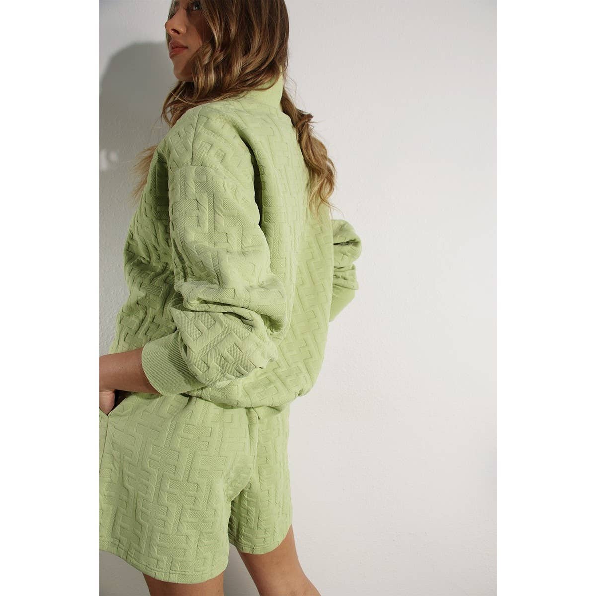 Mulla - Wholesale Top & Short Set (NOT Loungewear) - Women's - Textured Beige Lounge Set12