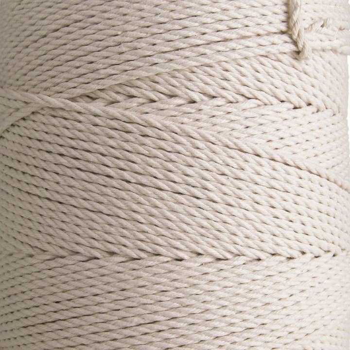 MB Cordas - Wholesale Craft Supplies - Macrame Cotton Cord 3mm 3ply Twisted 5kg Natural Craft Rope