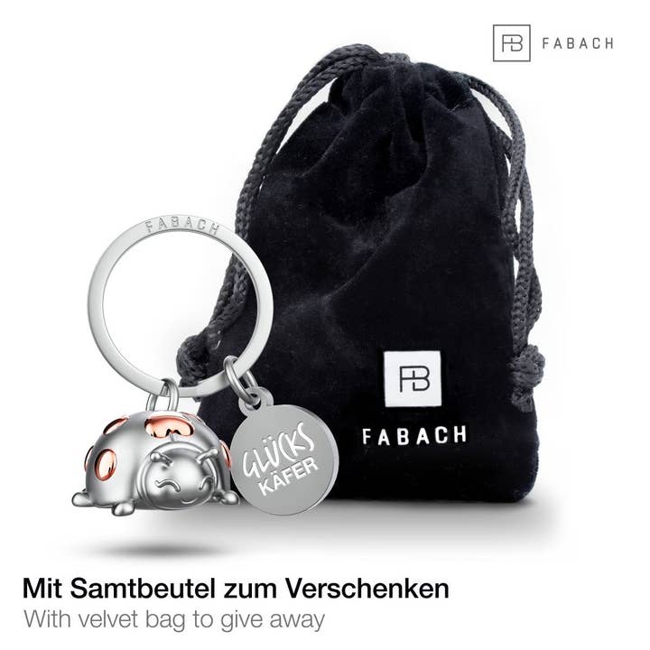 FABACH – Die Schlüsselanhänger-Schmiede - Wholesale Keychain - Unisex - “Glückkäfer” ladybird keyring “Marie” with engraving - lovely lucky charm with heart3