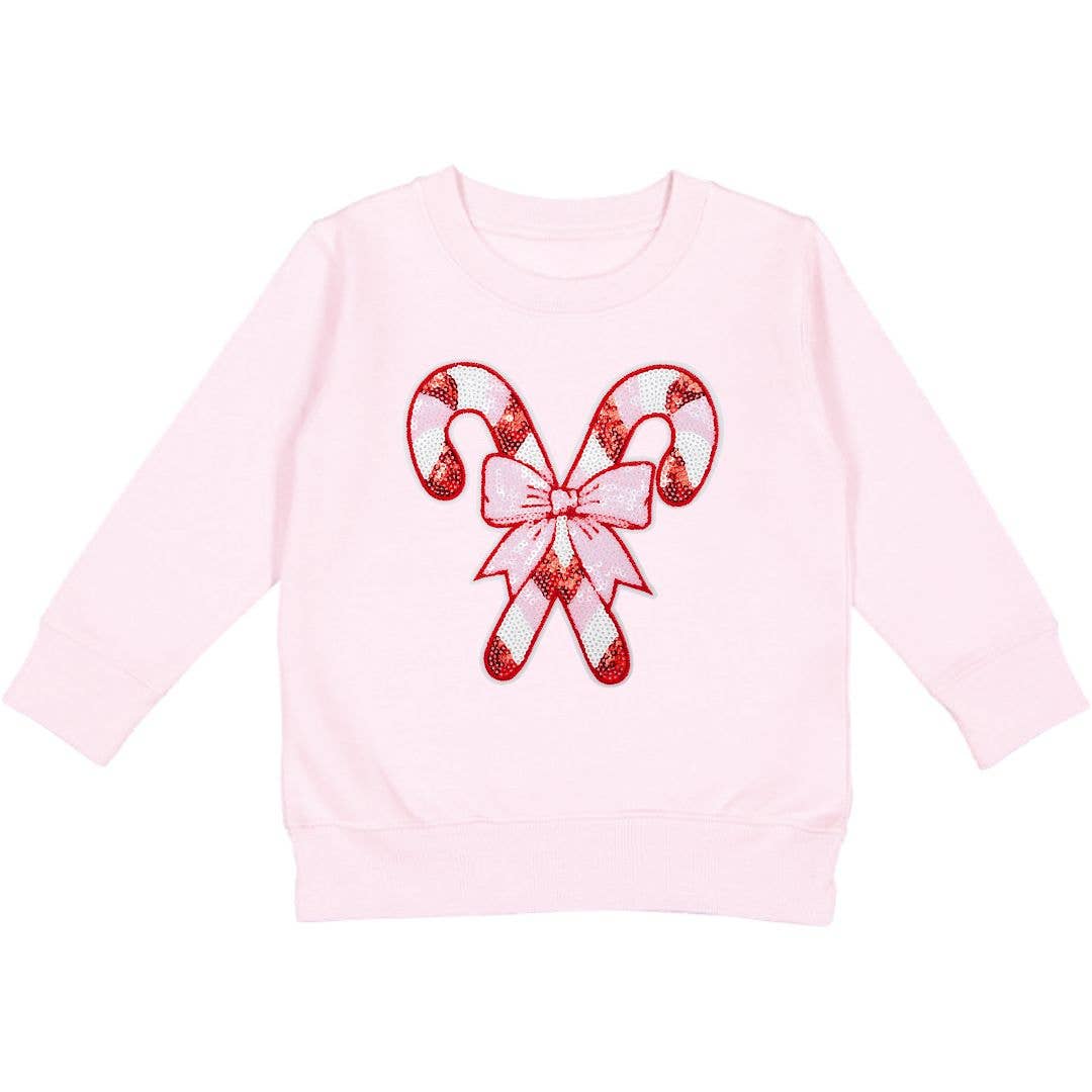Sweet Wink - Wholesale Sweatshirt - Kids - Candy Cane Patch Christmas Sweatshirt - Kids Clothing