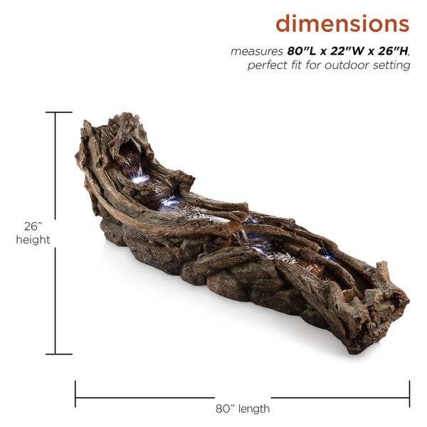 Alpine Corporation - Wholesale Outdoor Ornament/Decor - Alpine Corporation Tiered Wood River Stream Fountain with Wh1