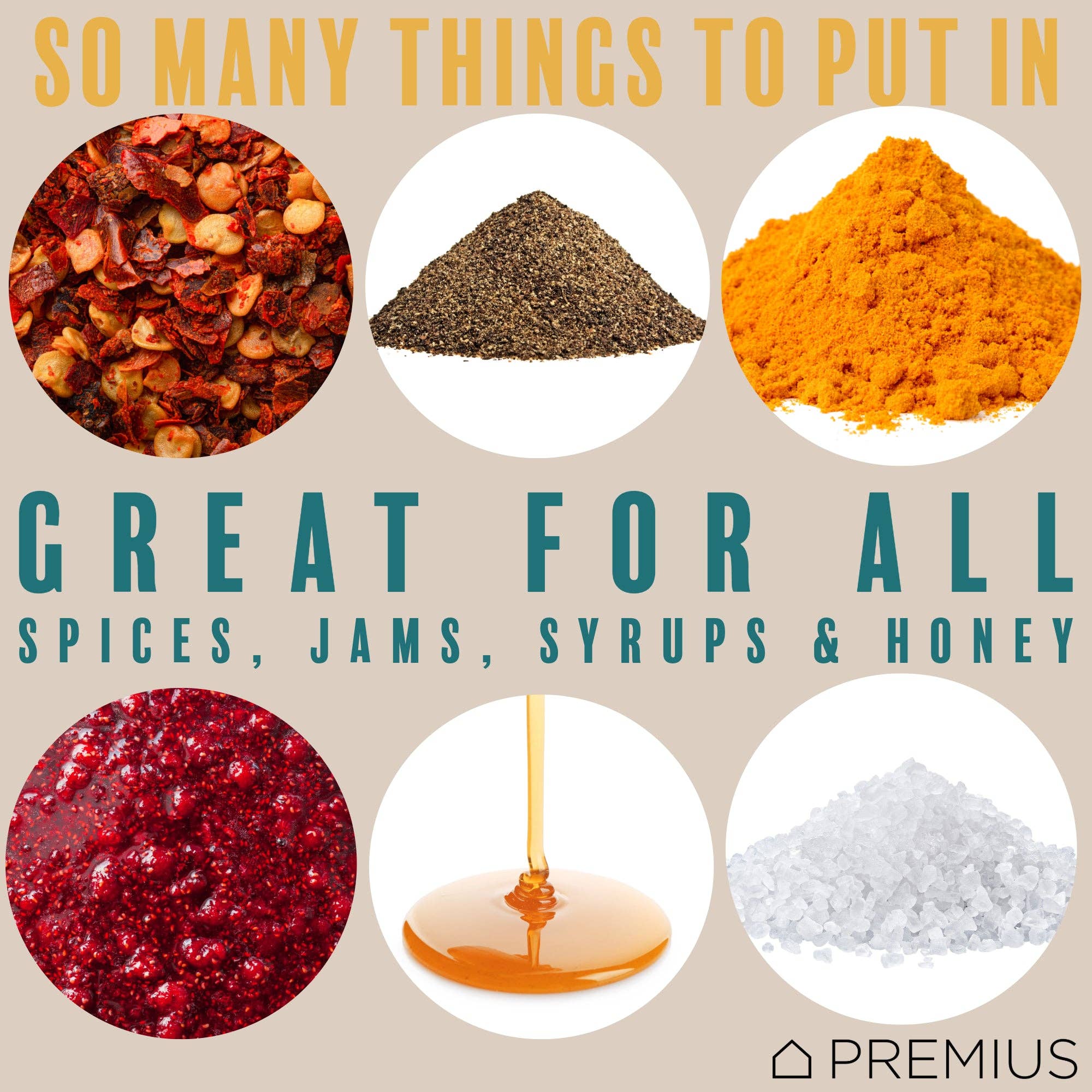 ShopBobbys – wholesale Jar – PREMIUS Telescopic Spoon Spice Seasoning Glass Container Jar, White, 10.15 Ounces, 3x3x5 Inches2