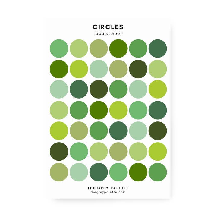 Green Circles Sticker Sheet for wholesale by The Grey Palette