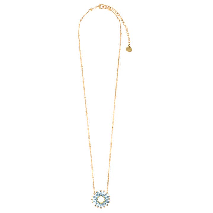 Collier petit bleu soleil frange pour la vente par Mishky