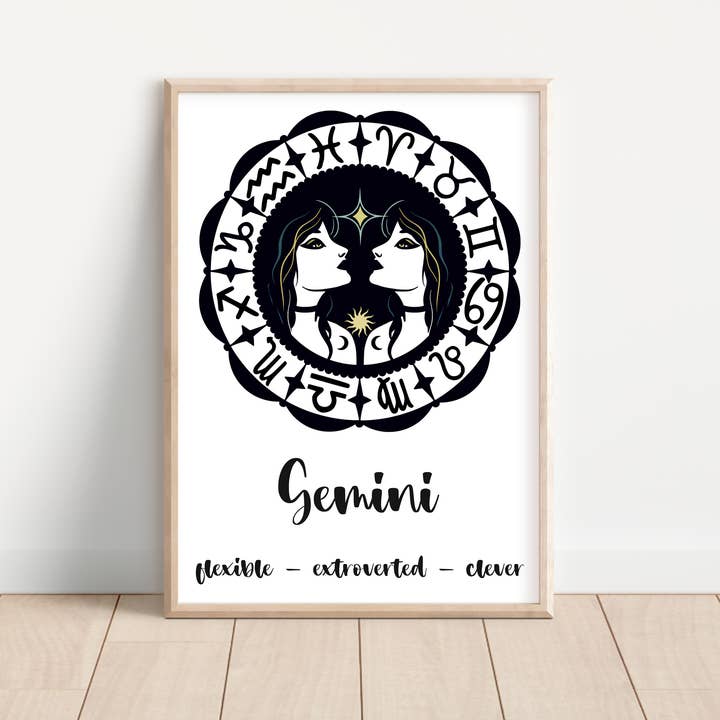 Gemini horoskop plakat for engroshandel hos Brighter future apparel