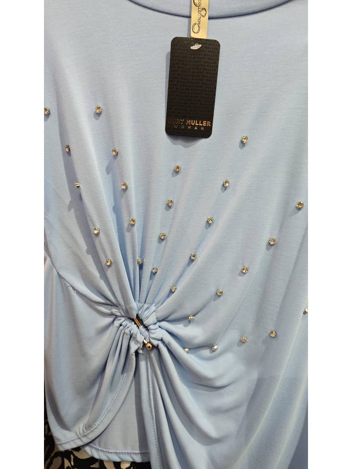 Kurt Muller – Großhandel Bluse – Damen – Kristall-Krawatten-Front-Top