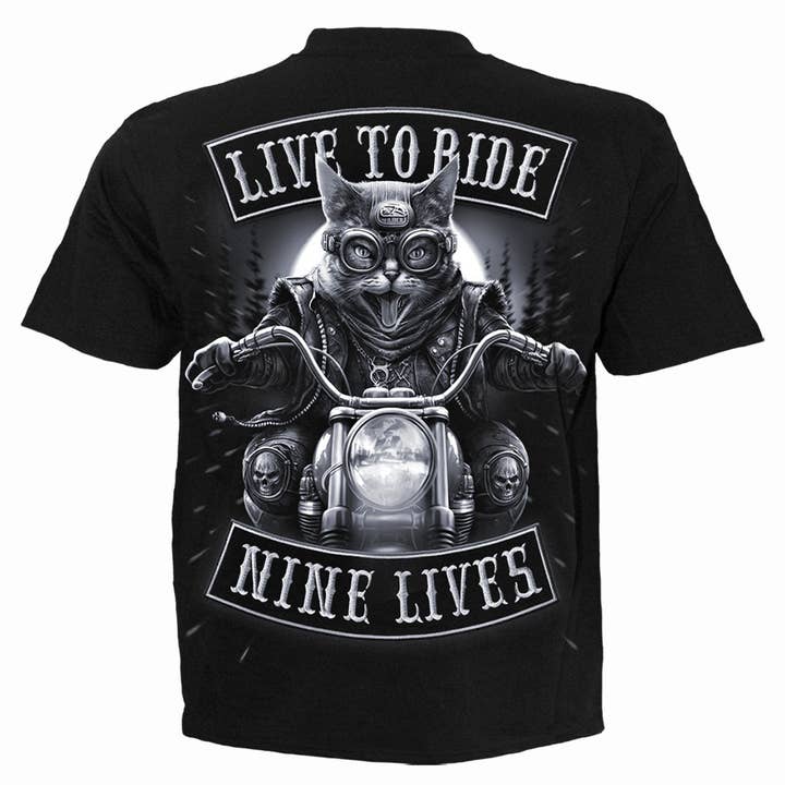 Spiral - Wholesale T-Shirt (Graphic) - Unisex - NINE LIVES - T-Shirt Black