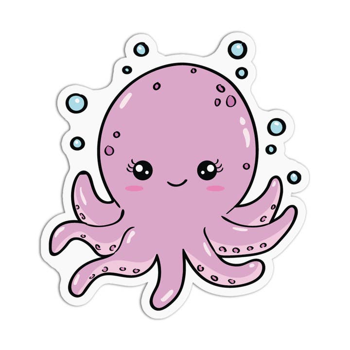 Cute Octopus Vinyl Textured Stickers for wholesale by Girls Printing House