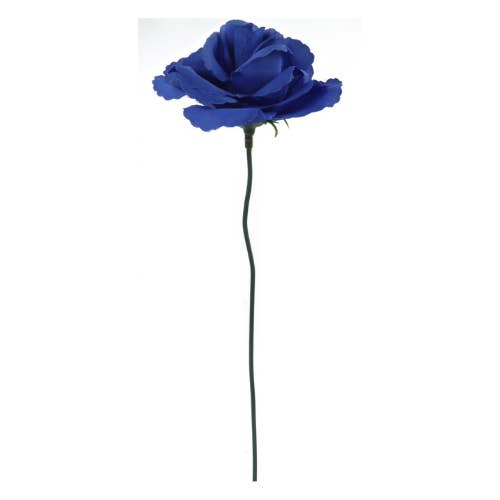 Larksilk - Wholesale Artificial Flowers - Royal Blue Silk Rose Picks | 50 Pack - 8In X 3In.