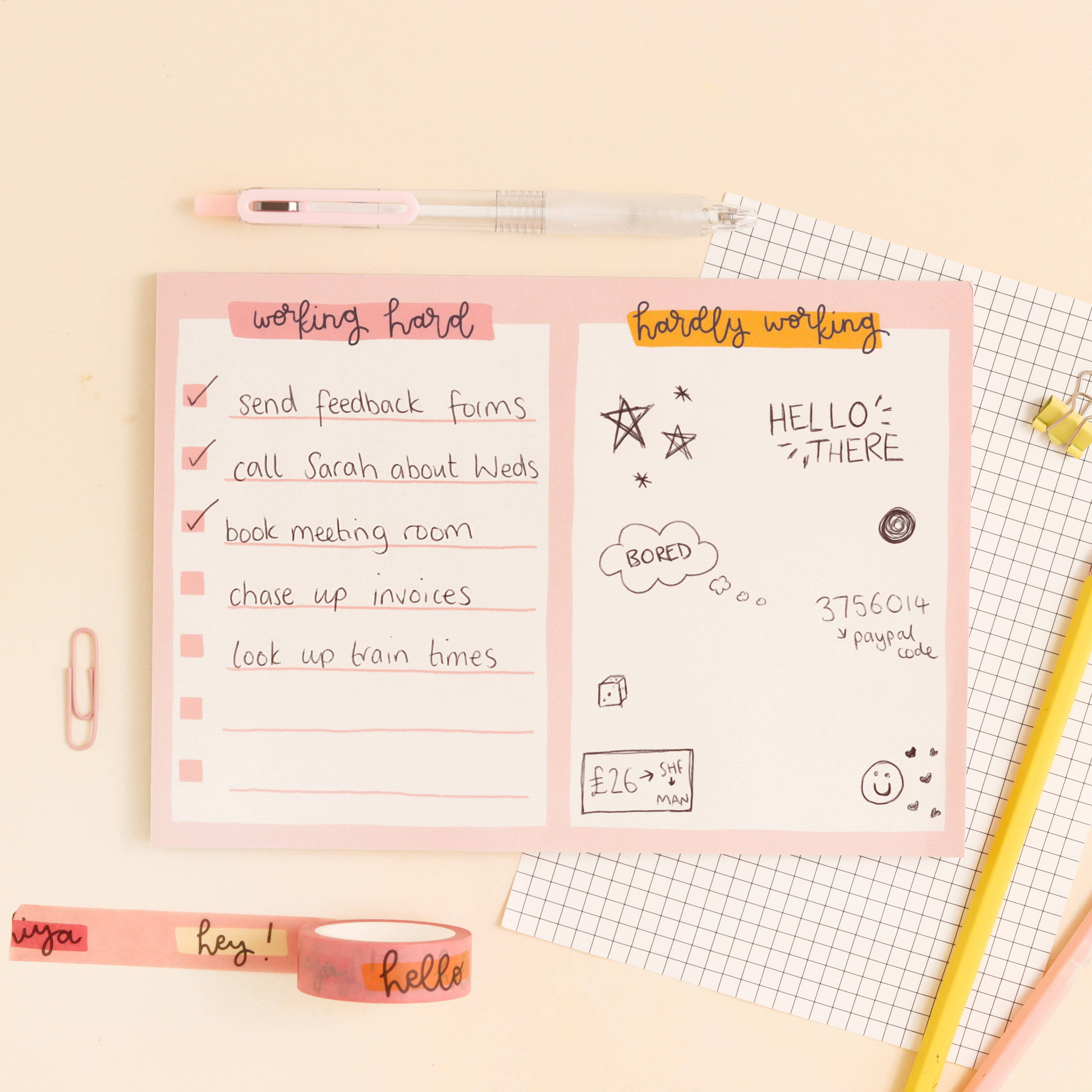 Oh, Laura – wholesale Notepad – A5 Notepad - Working Hard, Hardly Working3