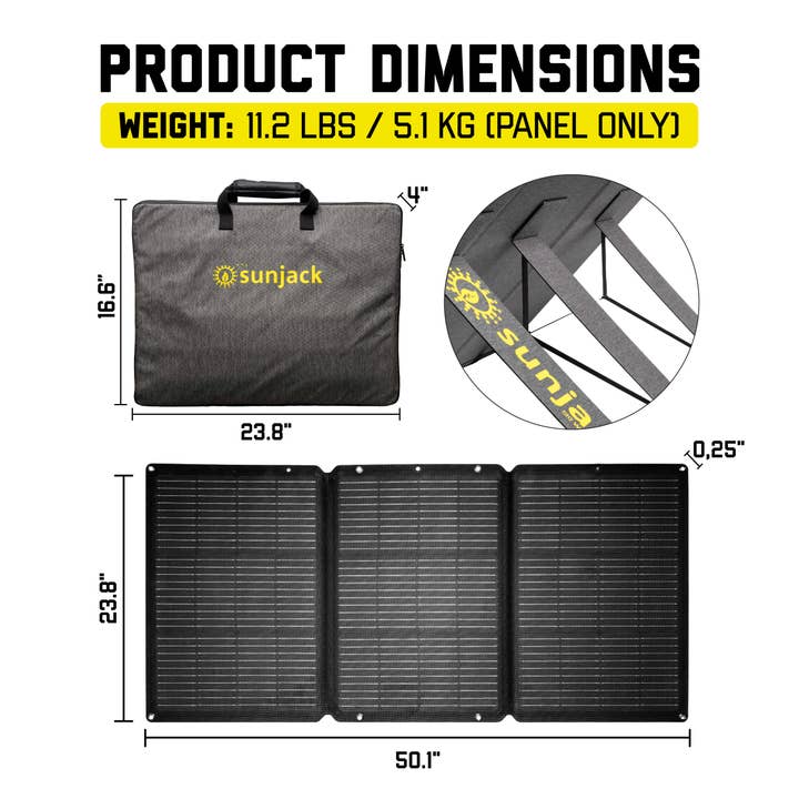 SunJack - Wholesale Portable Charger - SunJack 120 Watt Portable Solar Panel Charger6