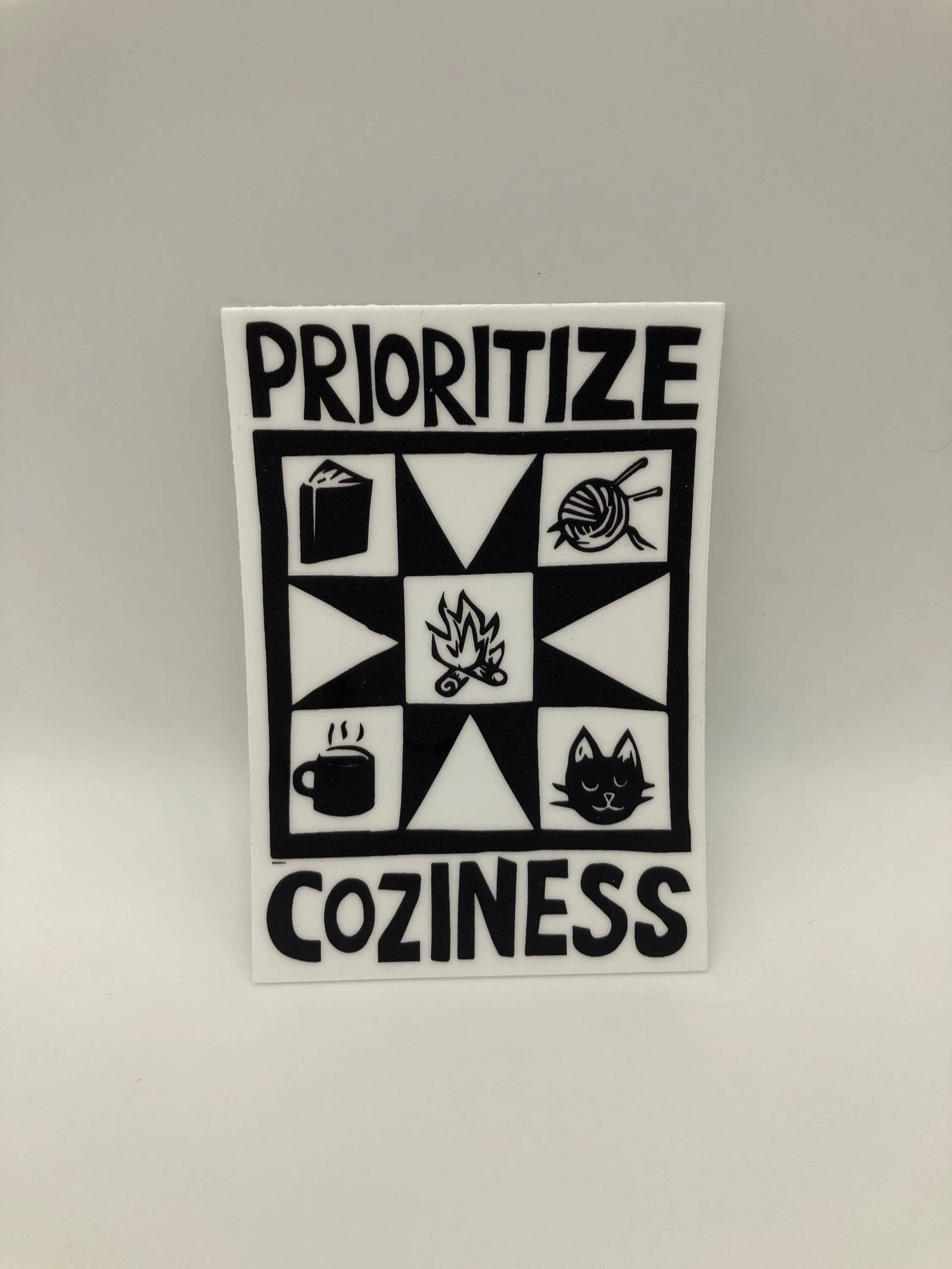Coyotesnout – wholesale Sticker – 3" Vinyl Sticker - Prioritize Coziness