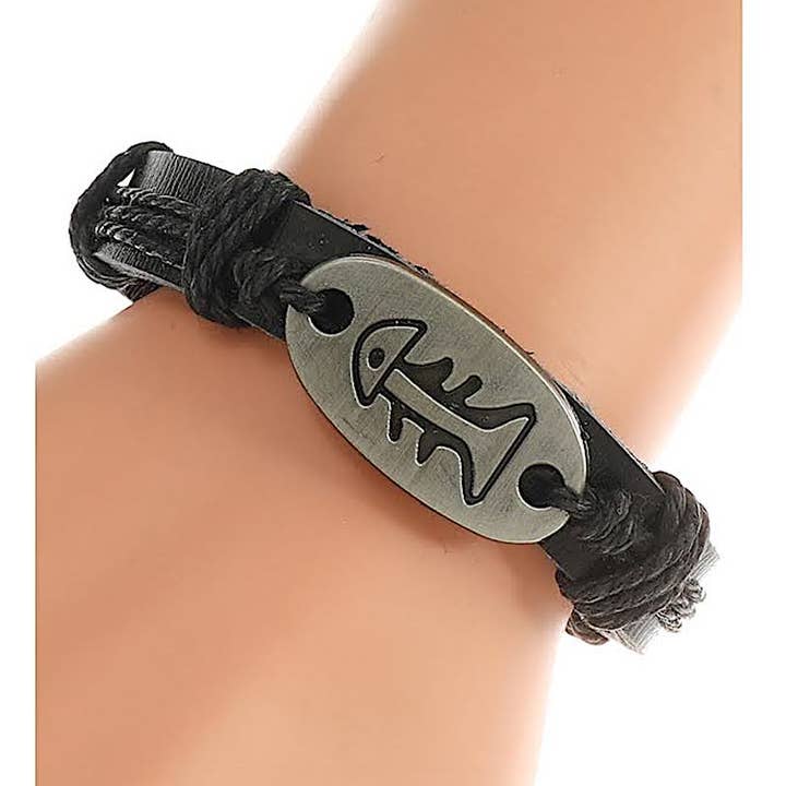 Assorteret justerbart læderarmbånd med dyr for engroshandel hos Atlas Fashion