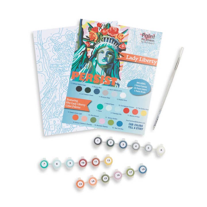 Paint the Town by Numbers - Wholesale DIY Craft Kit - Lady Liberty Statue of Liberty Paint by Number Kit 8”x10”1