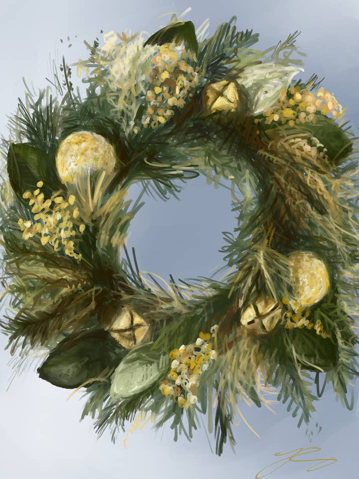Leaf Wreath - Tarjeta de Navidad para venta al por mayor de Arty JRS