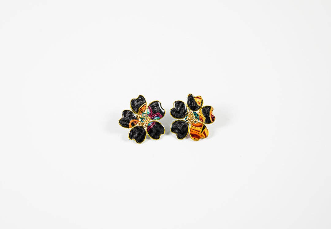 Perennial Peaces - Wholesale Stud/Post Earrings - Black Afrocentric Stud Earrings2