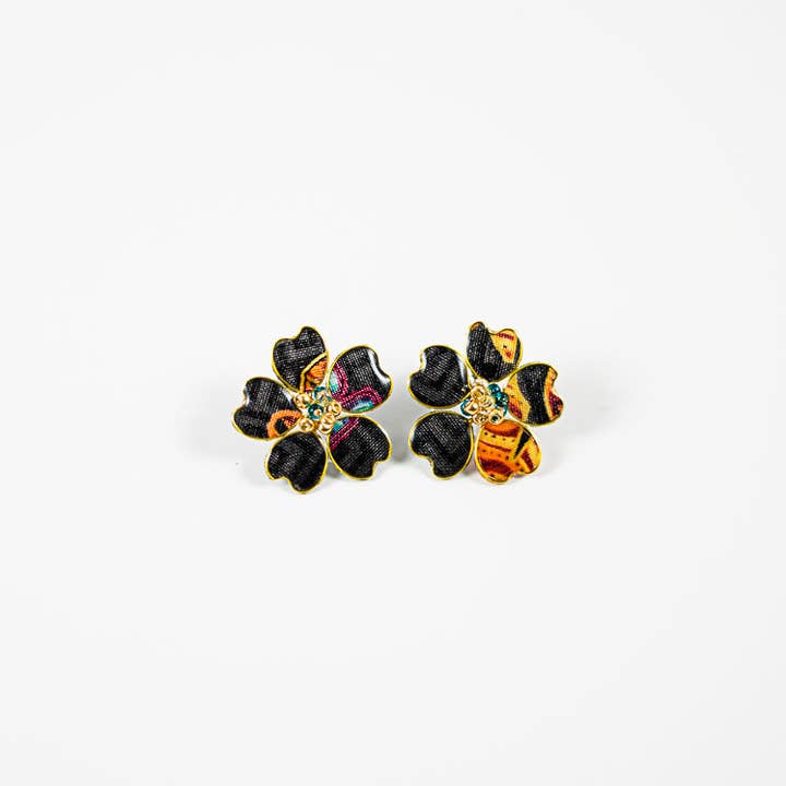 Perennial Peaces - Wholesale Stud/Post Earrings - Black Afrocentric Stud Earrings2