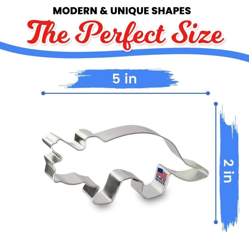 CookieCutter.com - Wholesale Cookie Cutter - Triceratops Dinosaur Cookie Cutter 5 in B11312