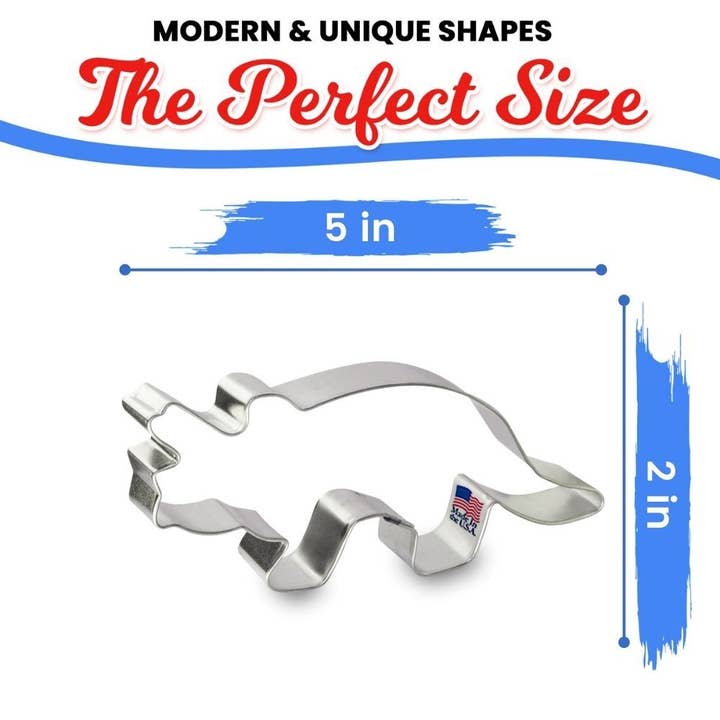 CookieCutter.com - Wholesale Cookie Cutter - Triceratops Dinosaur Cookie Cutter 5 in B11312
