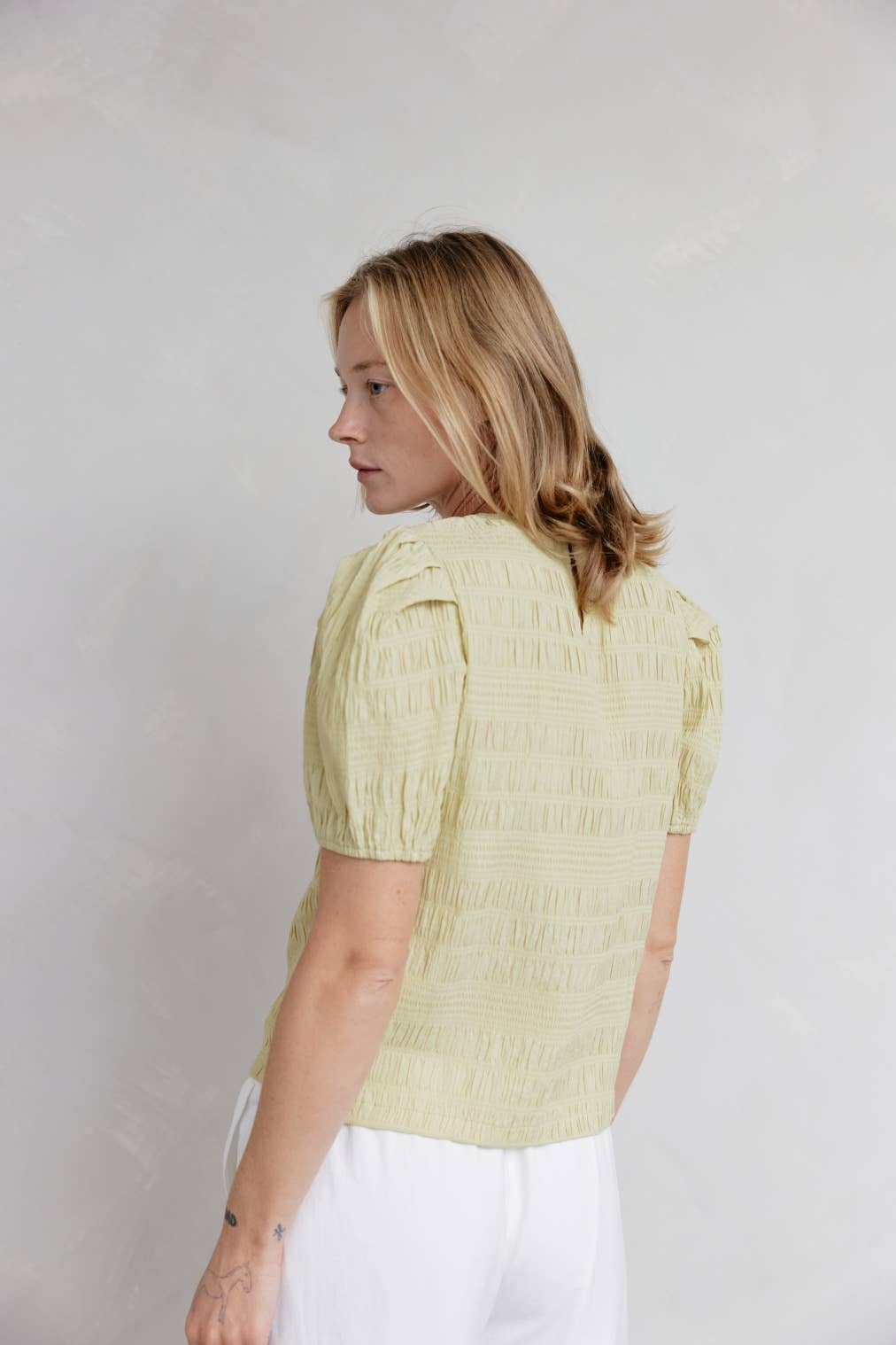 MOD REF - Wholesale Blouse - Women's - The Celia Top | Textured Puff Sleeve Top1