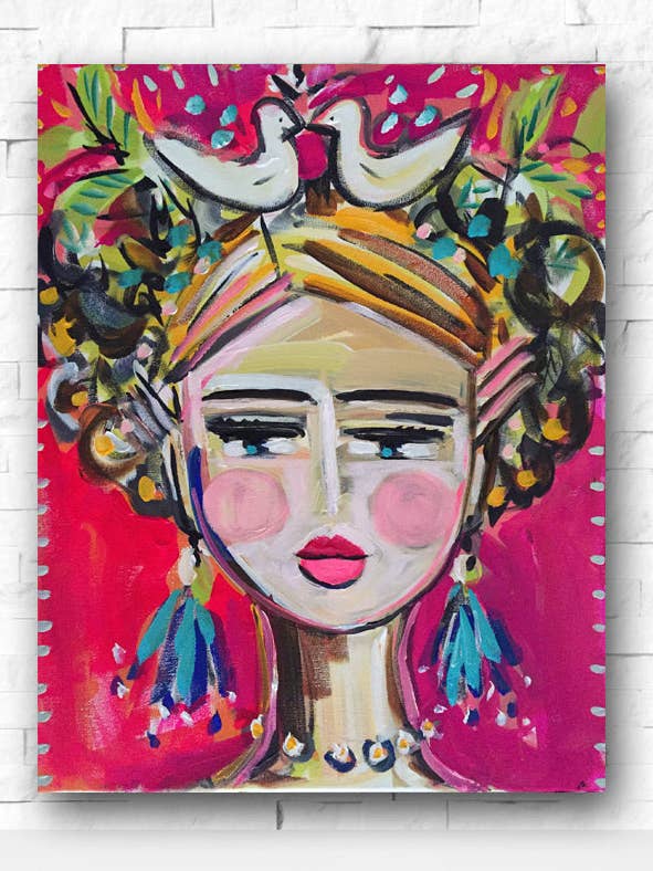 Impression moderne de Frida sur papier pour la vente par Maren Devine Art