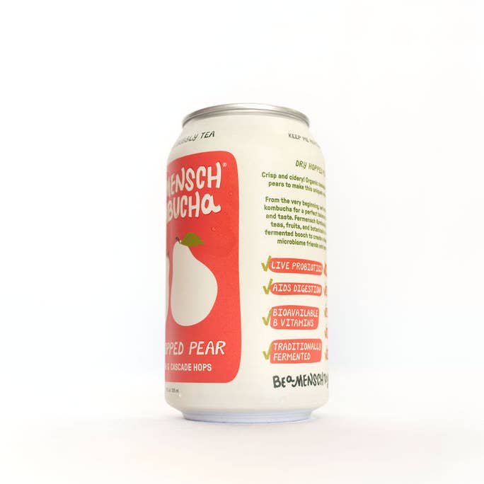 Fermensch Kombucha - Wholesale Kombucha - *DRY-HOPPED PEAR* Kombucha - 24-Can Case