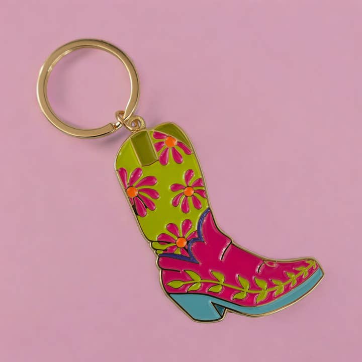 Sara Baumann Art - Wholesale Sleutelhanger - Dames - 15 stuks Fun Boots emaille sleutelhanger