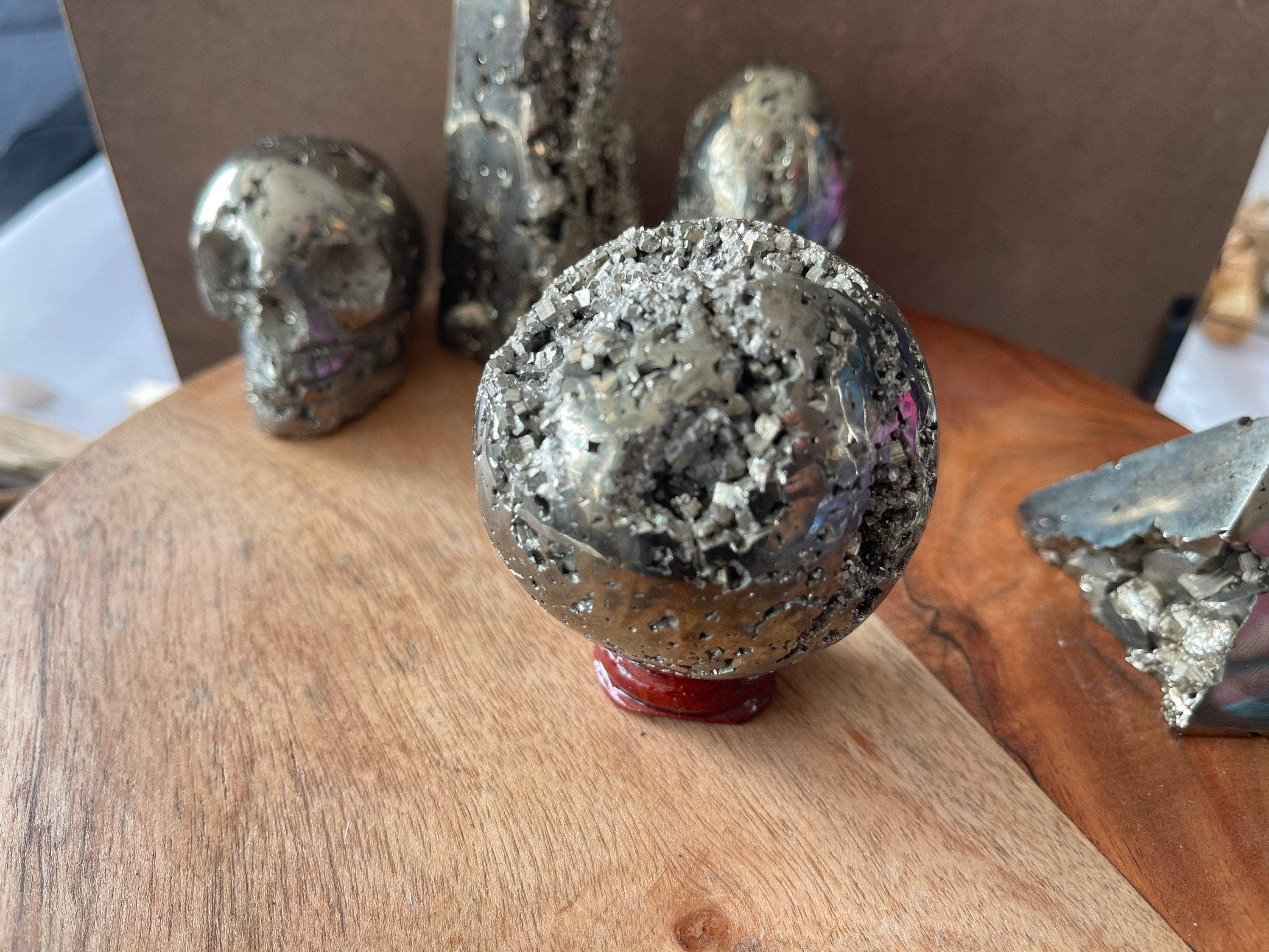 CaNatureLover - Wholesale Spiritual Stone/Crystal - Pyrite Stone from Peru: Skull, Egg, Sphere, Obelisk, Pyramid5