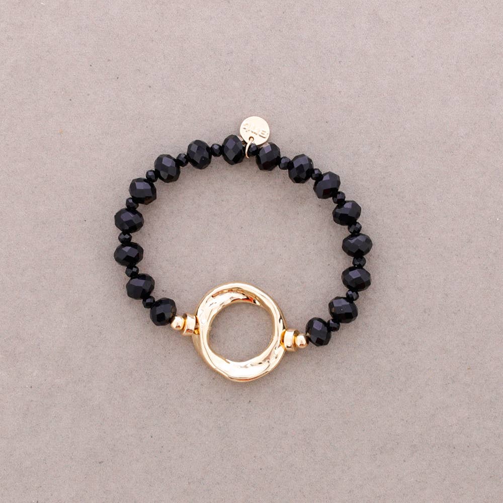 Sonata - Vente Bijoux à boutons pression - Bracelet Élastique Cristaux Anneau Métal0