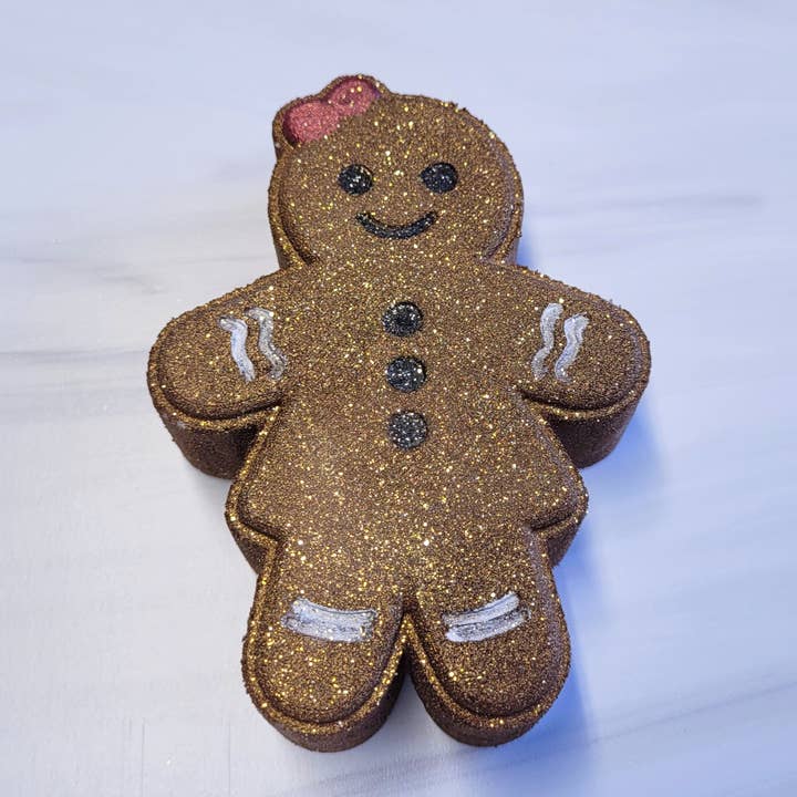 Gingerbread Girl Bath Bomb | Christmas | Holiday for wholesale by Kim's Bath Shop LLC