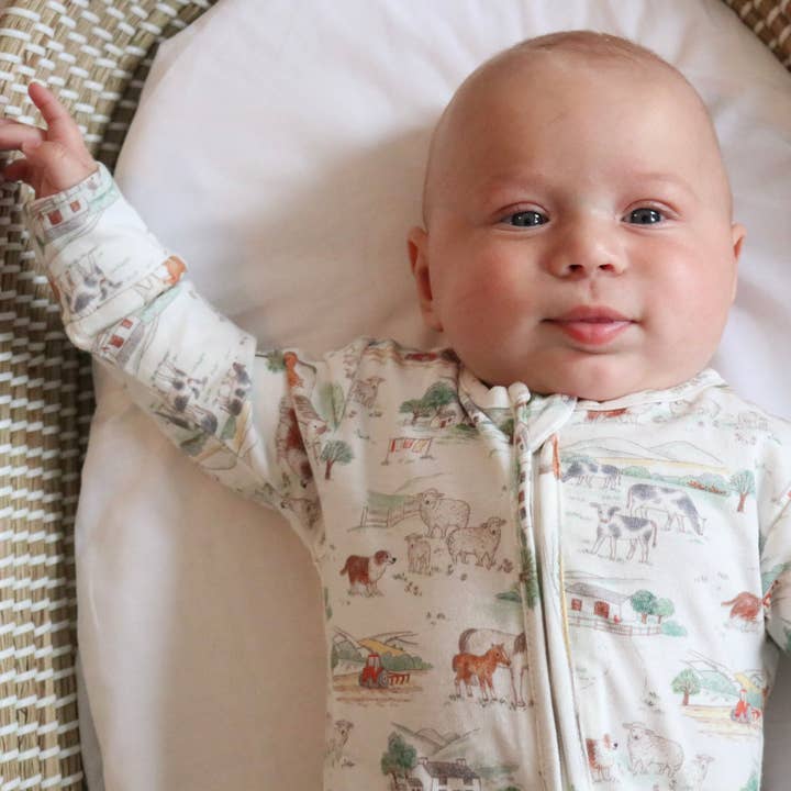 Farm Sleepsuit for wholesale by Fox and Lottie