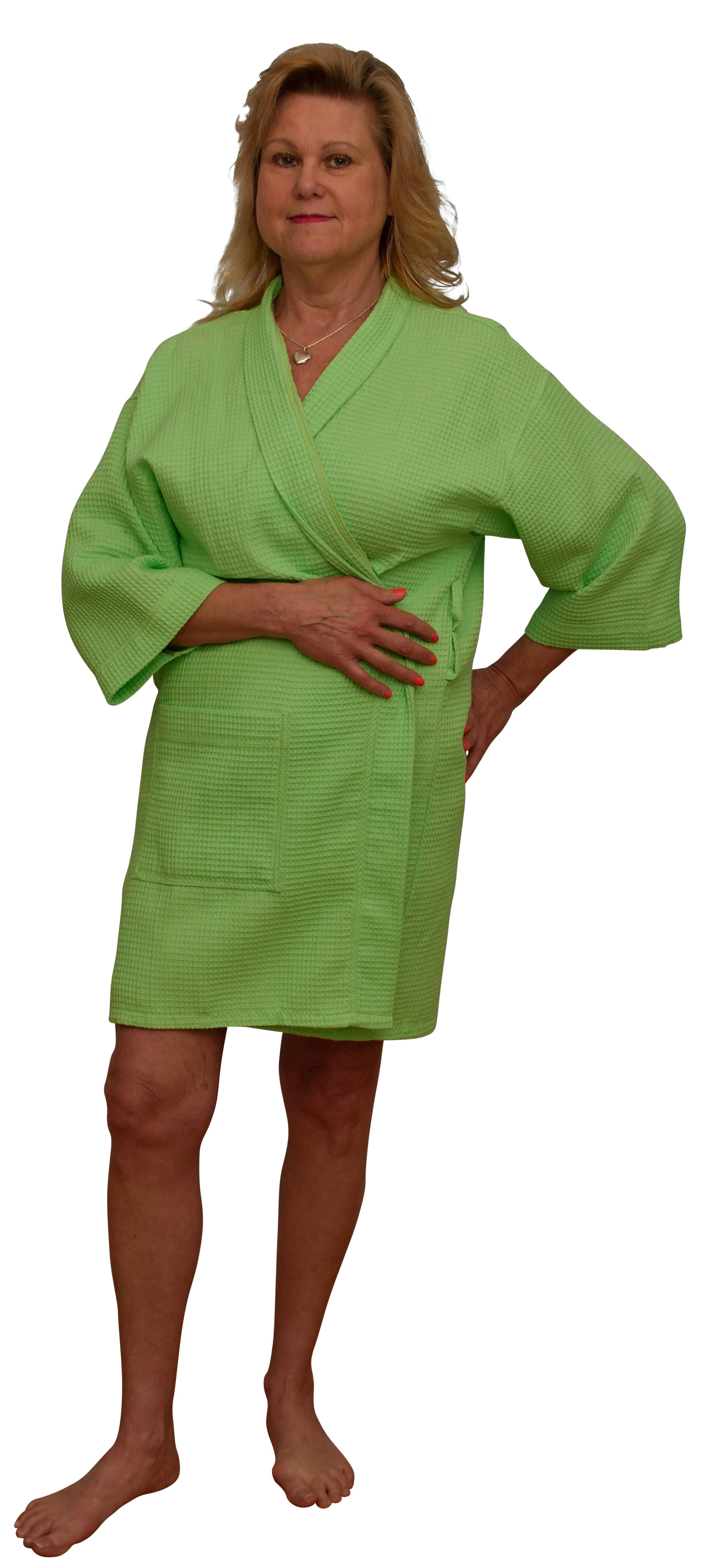 Alan Pendergrass Robes - Wholesale Robe - Women's - Kimono Cotton Waffle Robe, 36" One Size fits Most15